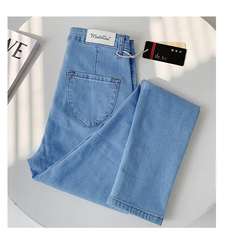 High Waist Stretch Jeans for Women - Tight Fit Pants