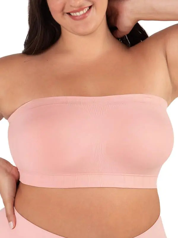 SHAPERMINT Convertible Strapless Bras for Women - Strapless Bandeau Bra Strapless Top Bandeau Top Wireless Bra Bandeau Bra with Support Womens Strapless Bra Rose Tan Strapless Bra Medium