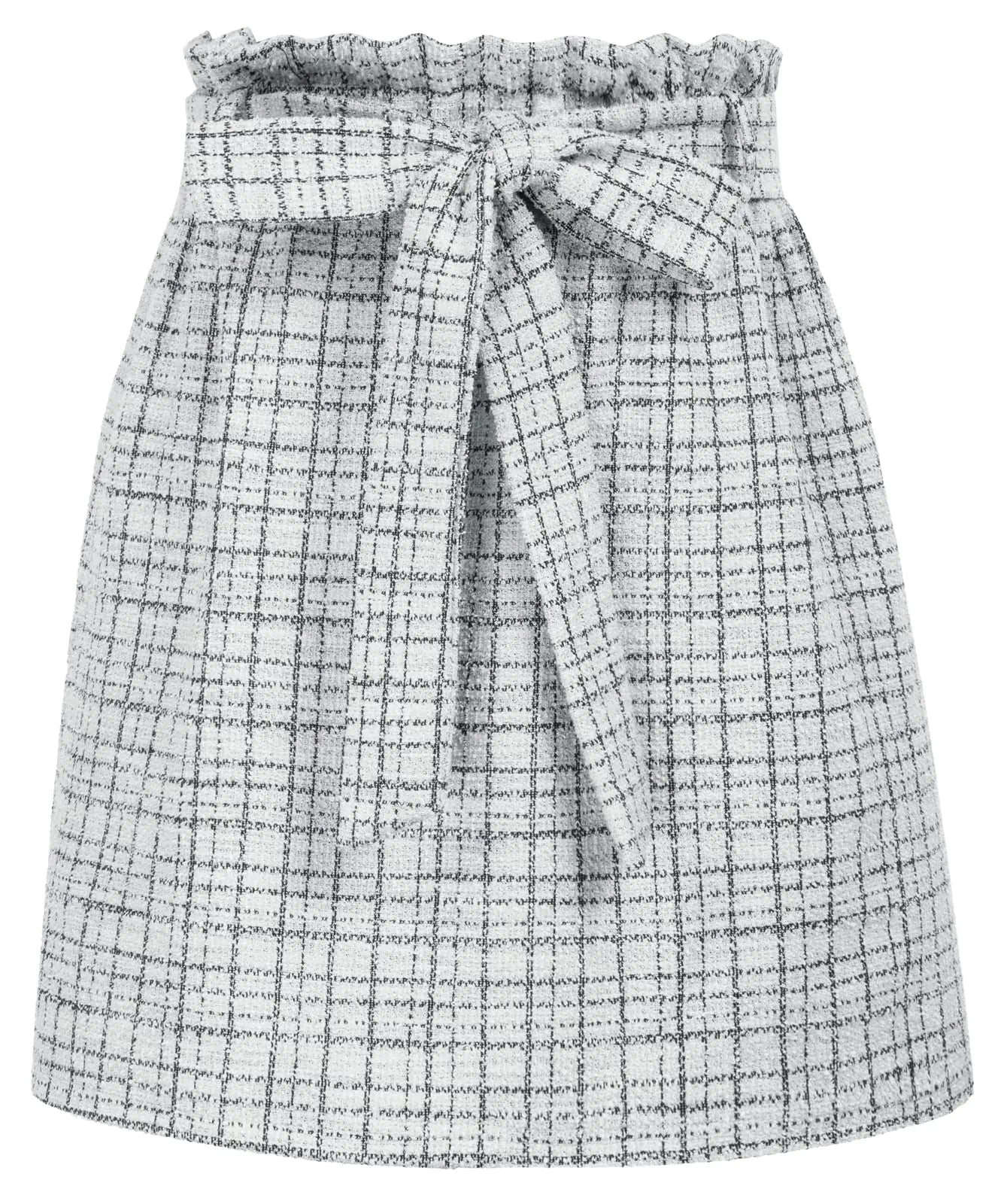 KANCY KOLE Women Skirt Short Elastic Waist Tweed Mini Skirts for Everyday Wear White XXL