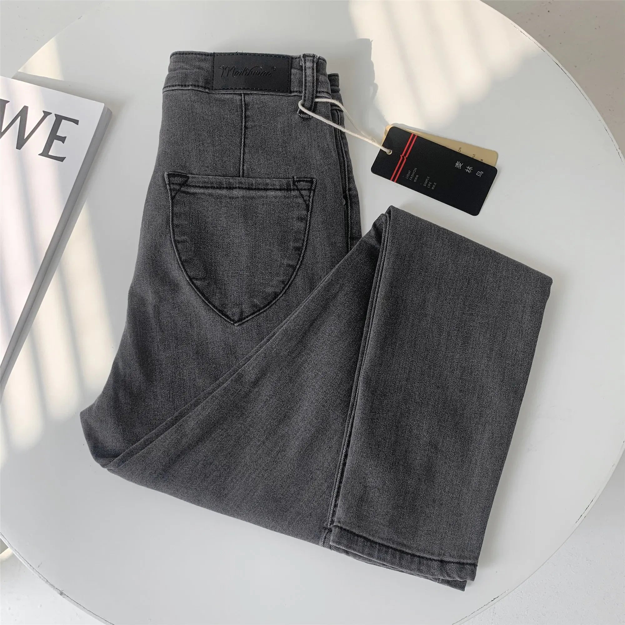 High Waist Stretch Jeans for Women - Tight Fit Pants