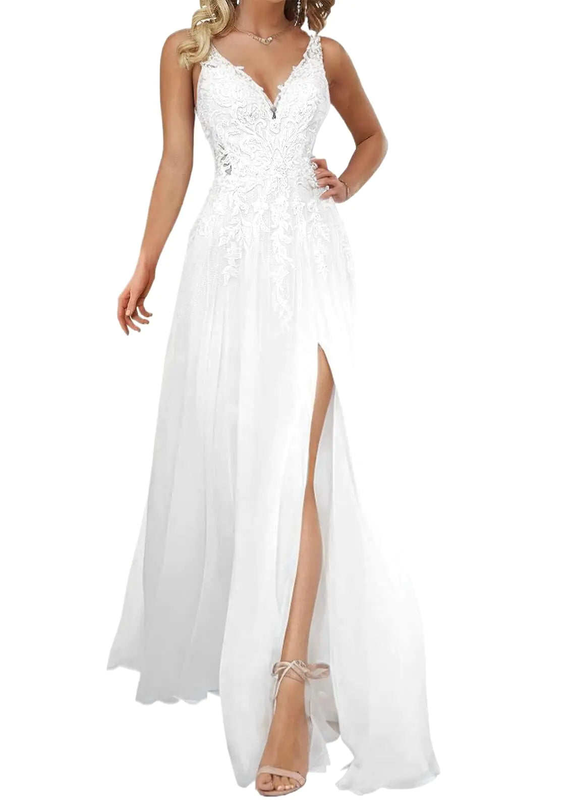 Chic 2024 Beach Bride V-Neck Gown