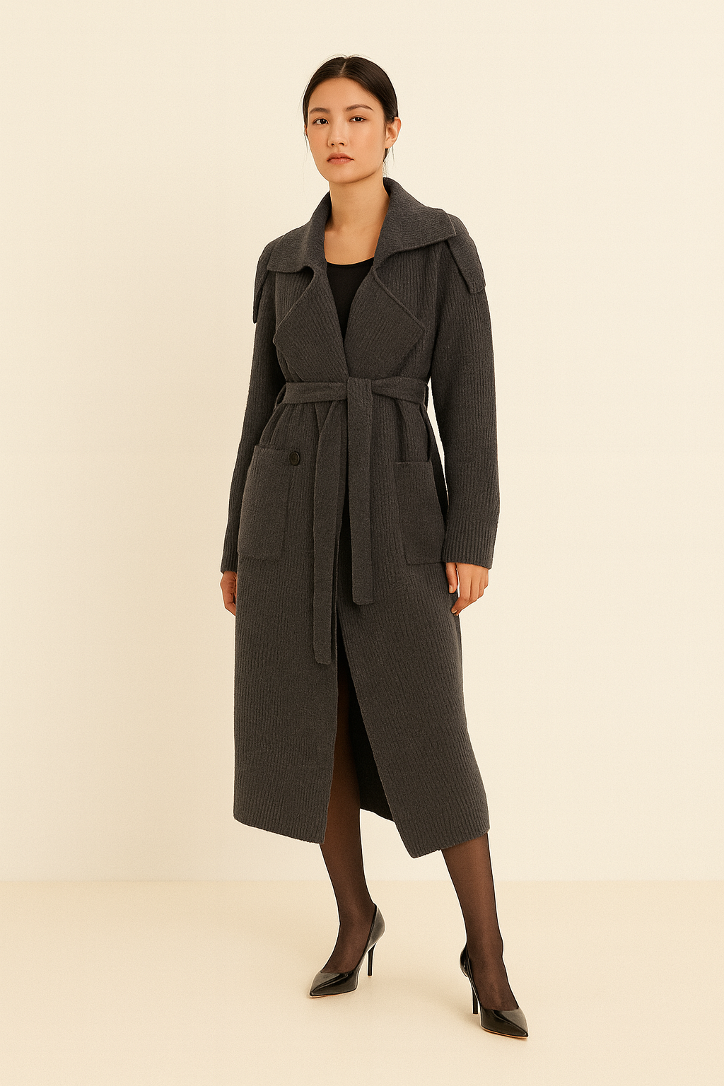 Mixed Color Sweater Jacket for Women