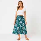 Floral Print Chiffon Skirt for Women