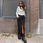 Retro High Waist Skirt for Women