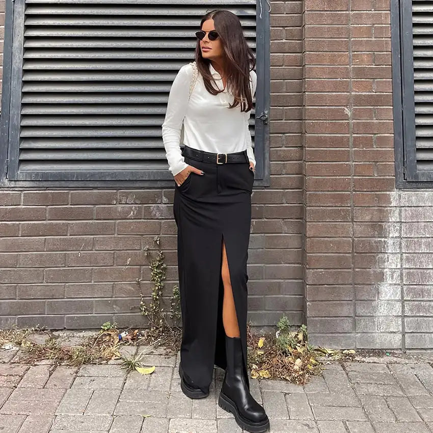 Retro High Waist Skirt for Women